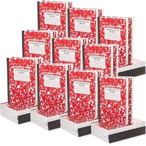 Fainne 100 Pack A5 Composition Notebooks Bulk Wide Ruled Composition Notebook College Ruled Composition Notebooks Marble Covers Composition Notebook for Student Classroom Office Supplies (Green)