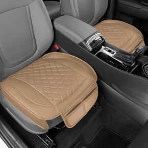 Motor Trend Rear Seat Cushion - Gray Diamond Stitched Faux Leather Rear Seat Cover for Cars, Trucks, SUVs - Padded, Waterproof, Non-Slip Back Seat Cover with Storage Pockets