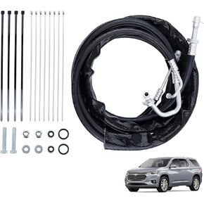 Rear AC Line Set AT34653 Replacement Lines Air Conditioning Line for GMC Acadia Traverse Buick Enclave 2007 2007 2008 2009 2010 2011 2012 2013 2014 2015 2016 2017 Rear Aux AC Hose Kit