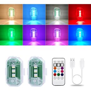 LECART Wireless Led Lights for Car Motorcycle Bike Led Anti-Collision Lights with Remote Control Rechargeable Drone Strobe Lights Emergency Warning Light 2 Pcs