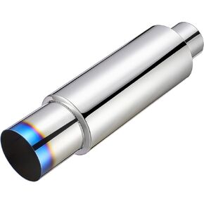 SPELAB Exhaust Muffler Stainless Steel Car Muffler Exhaust Tip N1 Burnt Universal (3" Inlet 4" Outlet)