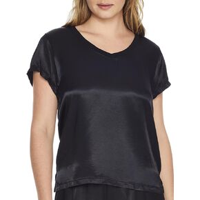 PJ Harlow Satin V-Neck Tee