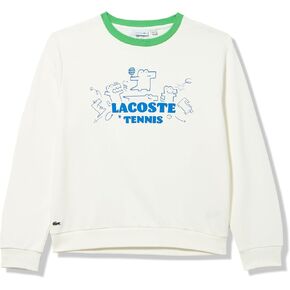 Lacoste Kids' Long Sleeve Crew Neck Large Front Graphic Sweatshirt