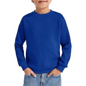 Haloumoning Boys Geometric Texture Sweatshirts Fashion Crewneck Long Sleeve Pullover Shirts 5-14 Years