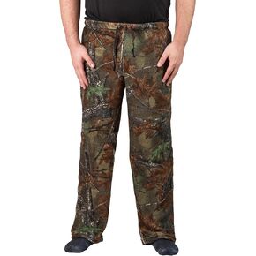 TrailCrest by Treel Men's Open Bottom Sleep & Lounge Plush Coral Fleece Pajama Pants