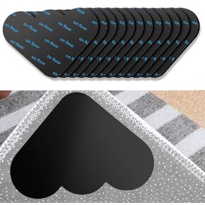 12 PCS Rug Pad Clips, Cloud Shaped Carpet Pad Tape Stickers, Double Sided Sticker Area Rug Pads, Non-Slip Washable Tape Clips for Corners, Suitable for Indoor Hardwood Floors and Ceramic Tiles, Balck in Saudi Arabia