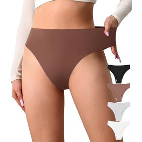 OLIKEME Women Seamless High Waisted Underwear No Show Quick Dry Panties Sexy High Cut Hipster Cheeky Ladies Bikini