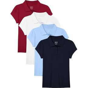 4 Pack Girls Polo Shirt Girls Uniform Polo for School Cotton Polo Shirts School Uniform Blouse for Girls