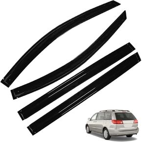 4-Pack Window Visors Vent Shade Sun Rain Guard Deflector Slim Style Replacement for 2004-2009 Sienna