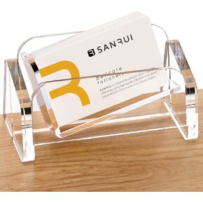 SANRUI Acrylic Business Card Holder for Desk, Desktop Clear Business Card Display Stand , Business Name Card Organizer for Women and Men (Horizontal, 1-Slot, 60 Card Capacity)