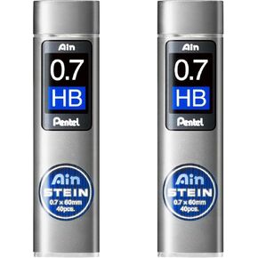 Pentel Ain Stein Mechanical Pencil Lead, 0.7mm HB, 40 Leads (C277-HB)- 2 PACK