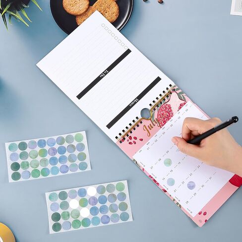 Mini Wall Calendar 2024-2025 (8.5x5.5"), Use July 2024 to Dec 2025, Mini Notepad Calendar, Little Wall Calendar for Desk, Fridge, or Bulletin Board, Includes Stickers (Colorful) in Saudi Arabia