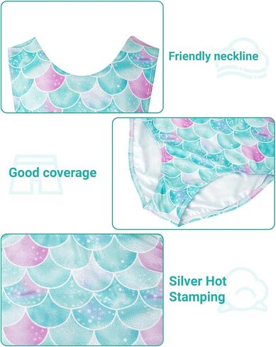 JiAmy 2 Pack Gymnastics Leotards for Girls Sparkly Tumbling Unitards with Shorts Kids Sleeveless Biketards for 3-10 Years in Saudi Arabia