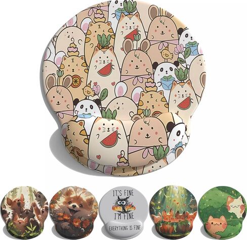 Cute Cartoon Small Black Coal Ball Mouse Pad with Wrist Support, Ergonomic Mouse Pad with Kawaii Small Star Element Mouse Pad for Wrist Rest Table Decoration Simple Typing Pain Relief Table Mousepad in Kuwait