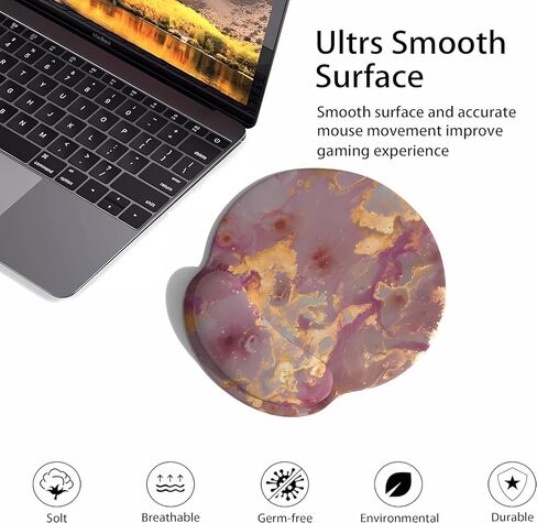 Cute Cartoon Small Black Coal Ball Mouse Pad with Wrist Support, Ergonomic Mouse Pad with Kawaii Small Star Element Mouse Pad for Wrist Rest Table Decoration Simple Typing Pain Relief Table Mousepad in Kuwait