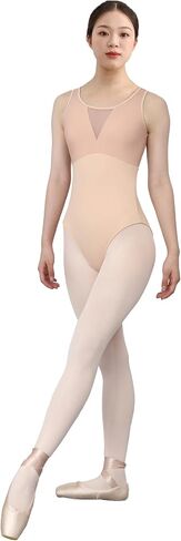 Women's Mesh Cross Hollow Back Gymnastics Tank Leotard For Ballet Dance,3S-C16 in Saudi Arabia
