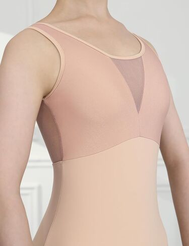 Women's Mesh Cross Hollow Back Gymnastics Tank Leotard For Ballet Dance,3S-C16 in Saudi Arabia