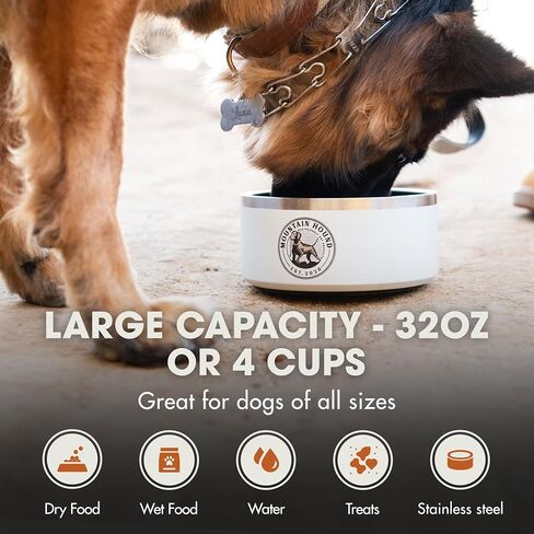 Stainless Steel Dog Bowl, 32oz Capacity, Non-Slip, BPA Free, Easy to Clean in Saudi Arabia