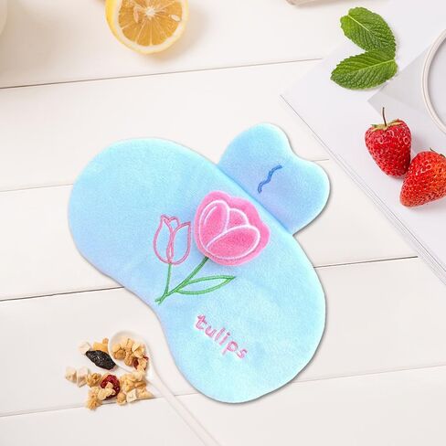 PERFECTSIGHT Sleep Eye Masks, Cute Plush Sleep Eye Cover Lightweight Adjustable Eyeshade Faux Fur Mask Cover for Women Men Kids Sleep Travel Nap, Big Eye Girl in Kuwait