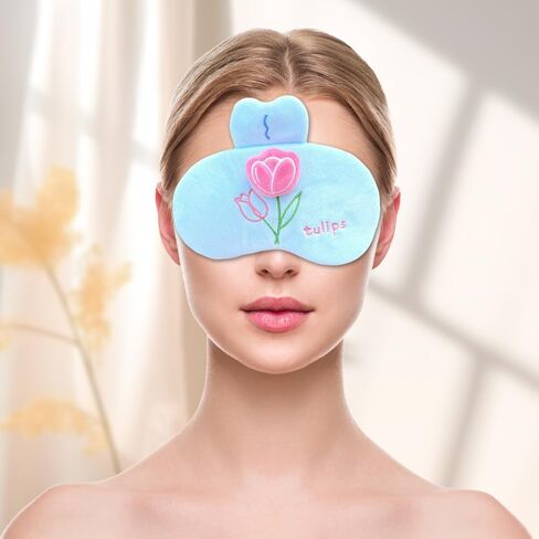 PERFECTSIGHT Sleep Eye Masks, Cute Plush Sleep Eye Cover Lightweight Adjustable Eyeshade Faux Fur Mask Cover for Women Men Kids Sleep Travel Nap, Big Eye Girl in Kuwait