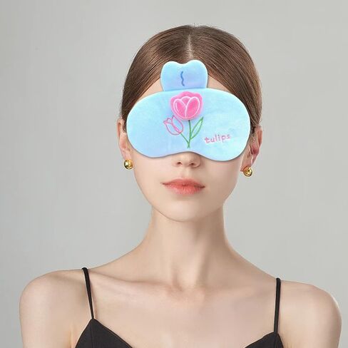 PERFECTSIGHT Sleep Eye Masks, Cute Plush Sleep Eye Cover Lightweight Adjustable Eyeshade Faux Fur Mask Cover for Women Men Kids Sleep Travel Nap, Big Eye Girl in Kuwait