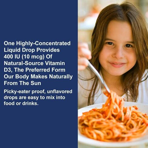 Carlson - Kid's Super Daily D3، قطرات فيتامين د للأطفال، 400 وحدة دولية (10 ميكروغرام) لكل قطرة، صحة القلب والمناعة، نباتي، قطرات فيتامين د السائل، بدون نكهة، 365 قطرة in Saudi Arabia