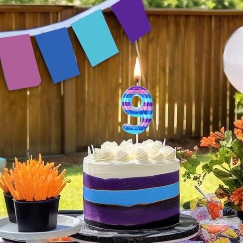 Video Game Birthday Candles Piñata Gaming Party Candle Numeral Birthday Cake Topper for Kids Battle Boys Birthday Decoration Gaming and Video Game Party Decoration Supplies(Number 8) in Kuwait