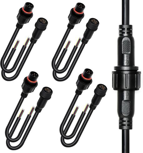 2 pin led Strip Connector 18AWG IP65 Male Female Connector 7.87in Extension Cable for Car,Truck,Boat,Indoor/Outdoor LED Waterproof Connector（5 Pairs）. in Kuwait