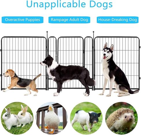Dog Playpen Portable Exercise Fence Heavy Duty Metal Pet Playpen Indoor Outdoor Pet Playpen for Small Medium Large Dogs - RV Camping Pen（Jet Black） (8 Panels, 32 inch) in Saudi Arabia