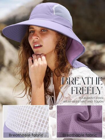 قبعة شمسية للنساء مع غطاء للرقبة، قبعة حماية من الشمس مقاومة للماء للنساء، قبعة واسعة للمشي لمسافات طويلة على شكل ذيل حصان، صيد السمك، البستنة in Kuwait