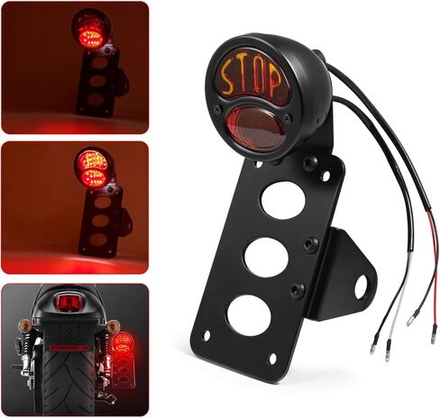 Amazicha LED لوحة ترخيص ضوء الفرامل ضوء الذيل مع 1 بوصة فتحة المحور قوس منحني متوافق مع Harley Sporster Bobber Choppers in Kuwait