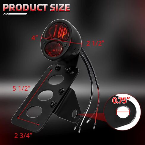 Amazicha LED لوحة ترخيص ضوء الفرامل ضوء الذيل مع 1 بوصة فتحة المحور قوس منحني متوافق مع Harley Sporster Bobber Choppers in Kuwait
