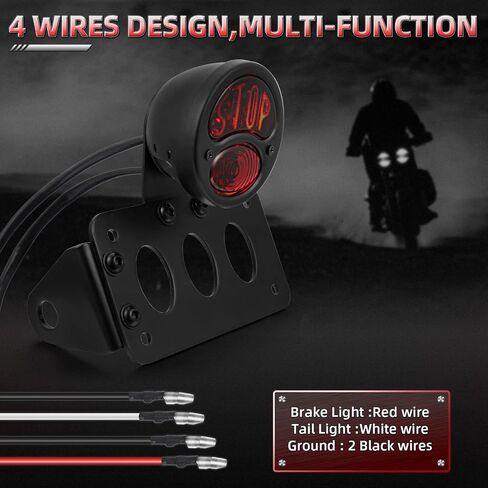 Amazicha LED لوحة ترخيص ضوء الفرامل ضوء الذيل مع 1 بوصة فتحة المحور قوس منحني متوافق مع Harley Sporster Bobber Choppers in Kuwait