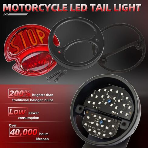 Amazicha LED لوحة ترخيص ضوء الفرامل ضوء الذيل مع 1 بوصة فتحة المحور قوس منحني متوافق مع Harley Sporster Bobber Choppers in Kuwait