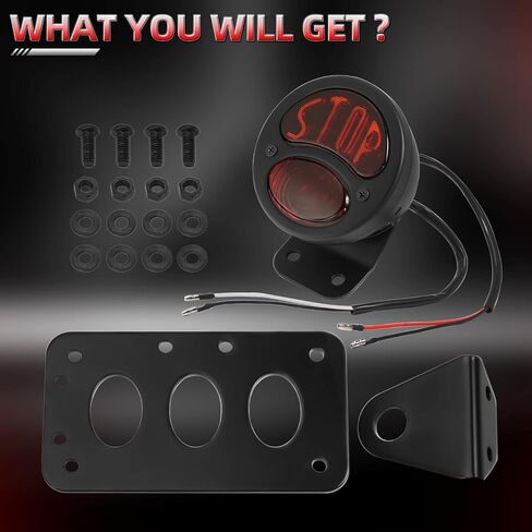 Amazicha LED لوحة ترخيص ضوء الفرامل ضوء الذيل مع 1 بوصة فتحة المحور قوس منحني متوافق مع Harley Sporster Bobber Choppers in Kuwait