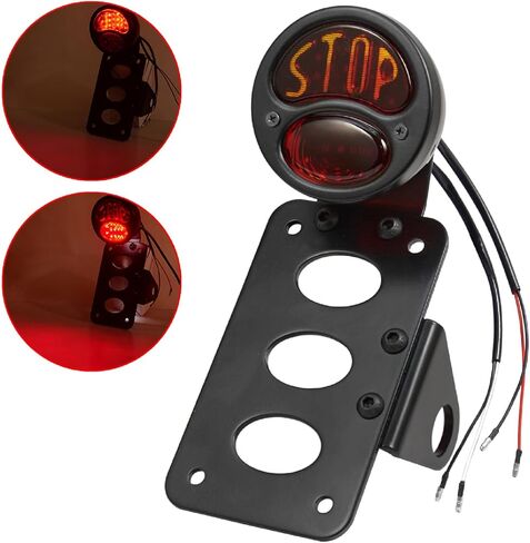 Amazicha LED لوحة ترخيص ضوء الفرامل ضوء الذيل مع 1 بوصة فتحة المحور قوس منحني متوافق مع Harley Sporster Bobber Choppers in Kuwait