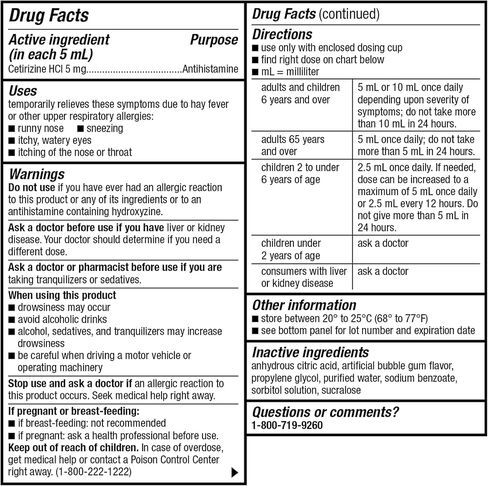 GoodSense Children All Day Allergy, Cetirizine Hydrochloride Oral Solution 1 mg/mL, Grape Flavor, 4 Ounces in Kuwait