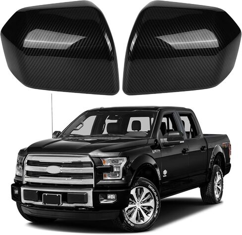 Glossy Black Direct Replacement Side Mirror Covers Caps for 2015-2020 Ford F150, Directly Replace Style, Not Sticker Style (Black) in Saudi Arabia