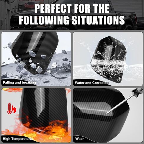 Glossy Black Direct Replacement Side Mirror Covers Caps for 2015-2020 Ford F150, Directly Replace Style, Not Sticker Style (Black) in Saudi Arabia