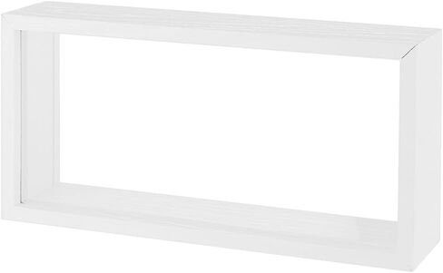 OLYCRAFT 10.2x5x2.4 Inch Rectangle Shadow Box Wood Shadow Box Display Case Shadow Box Frame with Double Sided Clear Acrylic Window for Dried Flowers Leaves Specimen - White in Saudi Arabia
