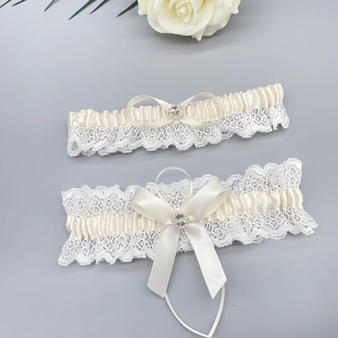 Bridal Wedding Garter Gift for Bride Lace Garter Belt Set Lace Leg Garter Belt Bridal Accessories for Women in Saudi Arabia