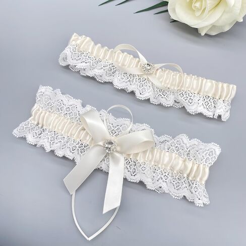 Bridal Wedding Garter Gift for Bride Lace Garter Belt Set Lace Leg Garter Belt Bridal Accessories for Women in Saudi Arabia
