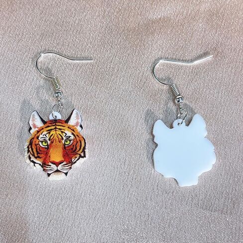 Fashion Tiger Head Dangle Hook Earrings Acrylic Leopard Animal Drop Dangling Fake Huggie Hoops Earring Personalized Jewelry Gifts for Women Girls Bff in Saudi Arabia