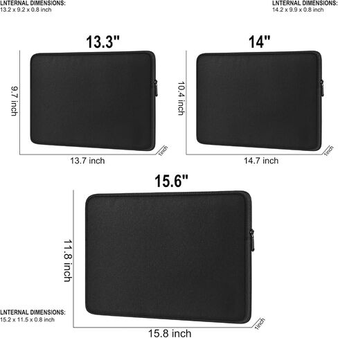 Laptop Case Sleeve 14 Inch, Shockproof Protective Traveling Computer Cover, Water Resistant Portable Laptop Carrying Bag Compatible for Lenovo, HP, Dell, Asus, MacBook Air/Pro, Black in Kuwait