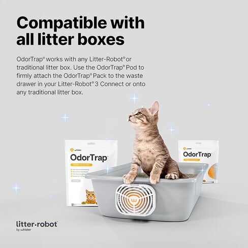 OdorTrap by Whisker، يزيل روائح صندوق الفضلات للقطط الصغيرة، ويتضمن جراب OdorTrap وحزمة خرز مع تقنية Fresh Wave، متوافق مع روبوت الفضلات وصناديق الفضلات التقليدية in Kuwait