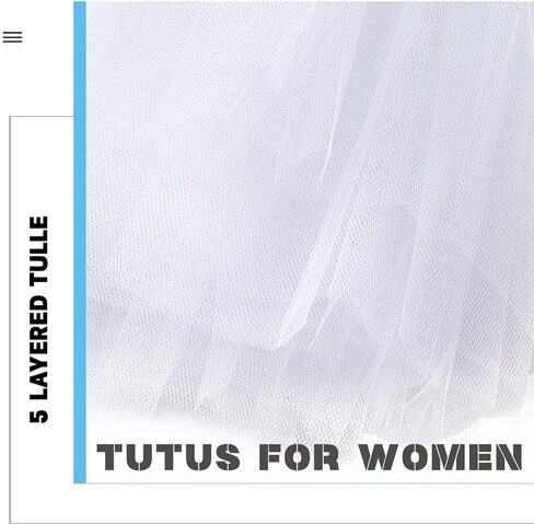 Tutus for Women Adult Tutu Skirts 5 Layered Classic Elastic Tulle Tutu Skirts for Party Festival Running in Saudi Arabia