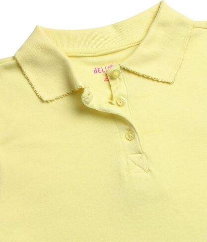Girls' School Uniform Polo Shirt - 3 Pack Short Sleeve Picot Collar Polo - Interlock Soft Polo for Girls (4-16) in Saudi Arabia