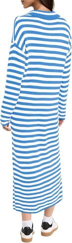 Yousify Sweater Dress for Women Long Sleeve Striped Color Block V Neck Casual Fall Dresses XS-XL in Saudi Arabia