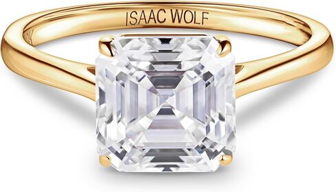 خاتم زفاف سوليتير من الذهب الخالص عيار 10 قيراط معتمد من ISAAC WOLF 2.5 قيراط من قطع مويسانيتي والألماس باللون الأصفر أو الأبيض أو الذهبي الوردي in Kuwait