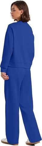WIHOLL Two Piece Sets for Women Fall Outfits Lounge Sets Mock Neck Tops Wide Leg Pants Vacation Travel Airport Outfits in Saudi Arabia